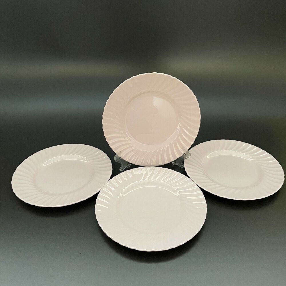 Minton Salad Plates Swirl Edge Pink‎ 9" Lot of 4